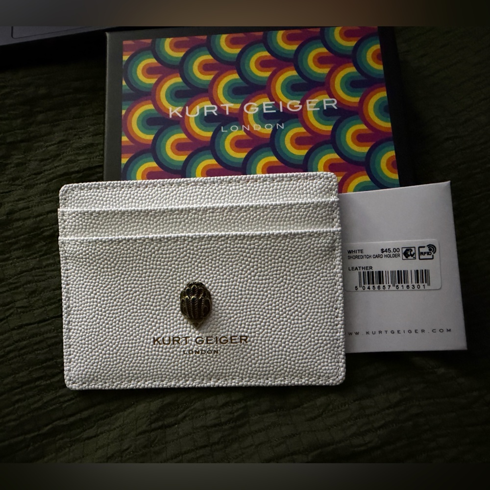 NWT Kurt Geiger white card holder